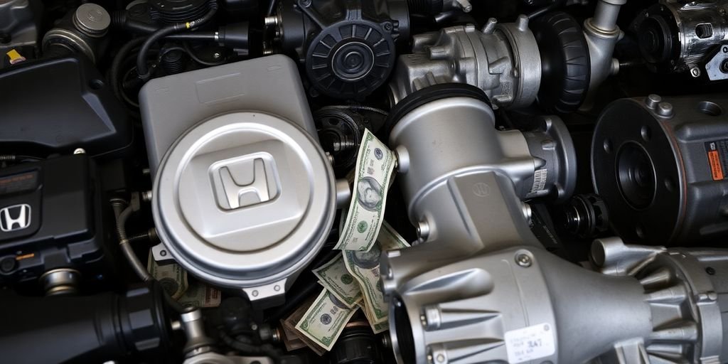 Honda car parts and cash.