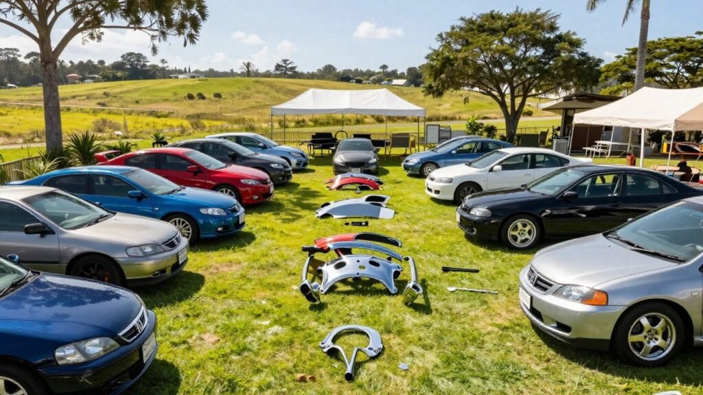Honda car parts yard on the Sunshine Coast.