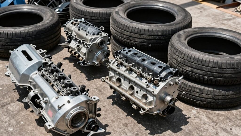 Honda car parts at a Sydney wrecking yard.