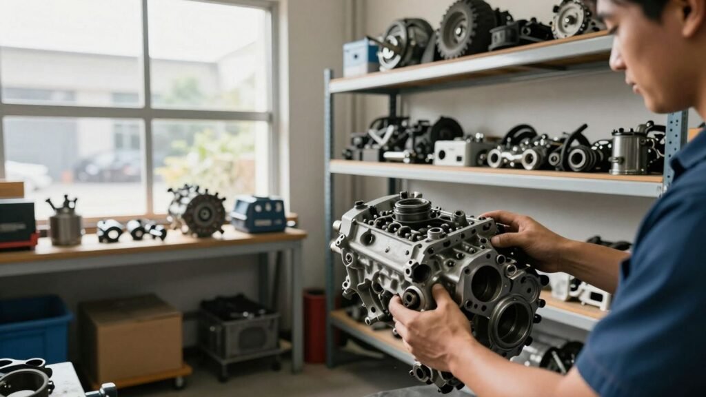 Honda car parts in a Canberra workshop