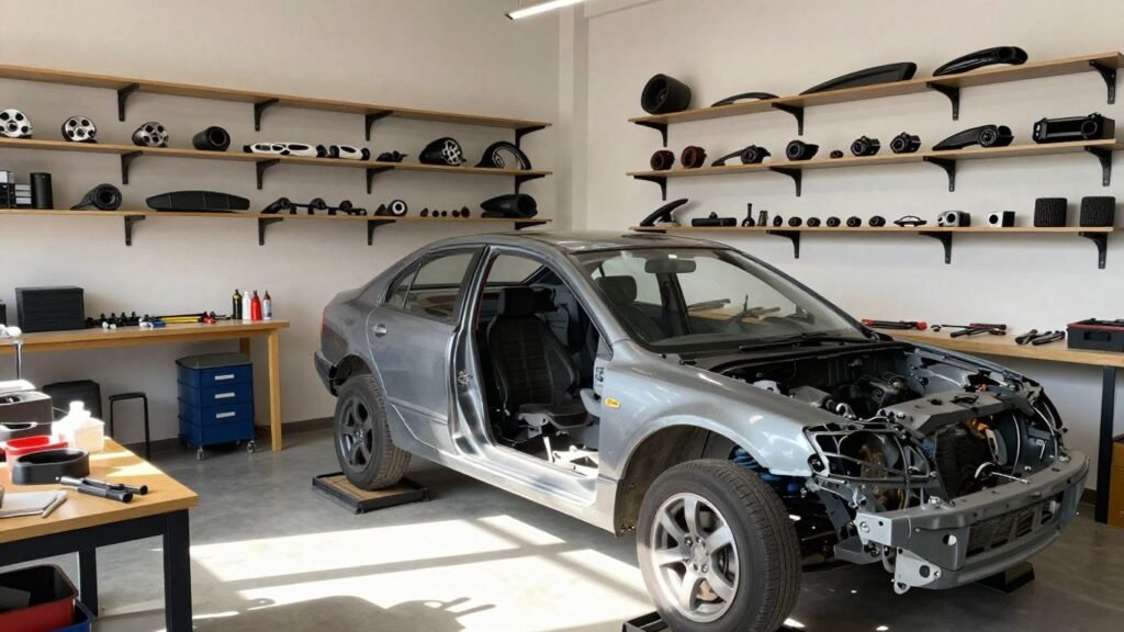 Honda car parts in a Sydney wrecking yard.
